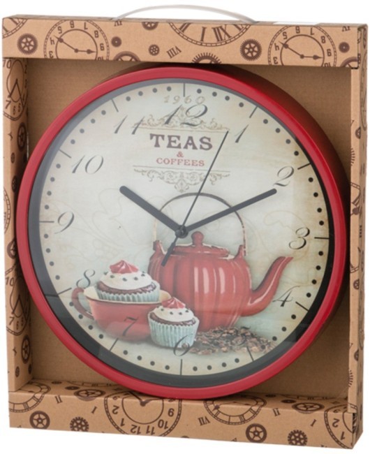 Часы настенные кварцевые "chef kitchen" 25*25*4 см.диаметр циферблата=18 см. Lefard (220-212)