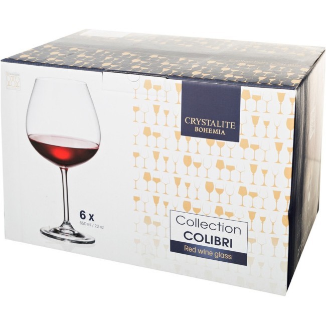 Набор бокалов для вина из 6 шт. "gastro/colibri" 650 мл высота=22 см Crystalite Bohemia (669-247)