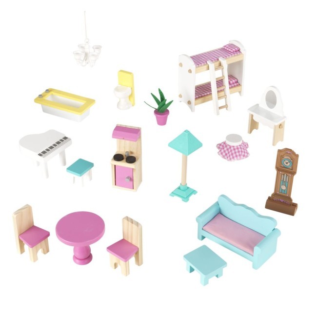 Деревянный кукольный домик "Особняк Эбби", с мебелью 18 предметов в наборе, для кукол 12 см (65941_KE) Деревянный кукольный домик "Особняк Эбби", с мебелью 18 предметов в наборе, для кукол 12 см (65941_KE)