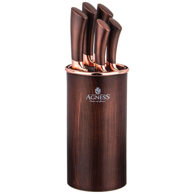 Набор ножей agness "best" на подставке, 6 предметов Agness (911-656) Набор ножей agness "best" на подставке, 6 предметов Agness (911-656)