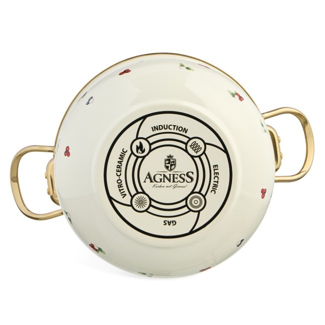 Кастрюля эмалированная agness со стеклянной крышкой серия "celebration", 3.6 л, 22*13 см Agness (943-085) Кастрюля эмалированная agness со стеклянной крышкой серия "celebration", 3.6 л, 22*13 см Agness (943-085)