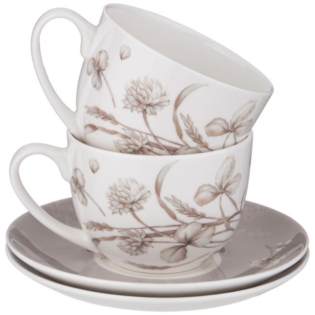 Чайный набор lefard "white flower" на 6пер. 12пр. 330мл серый Lefard (415-2138)