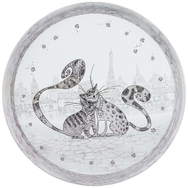 Поднос сервировочный agness "котики" 33*2,1 см Agness (898-022)