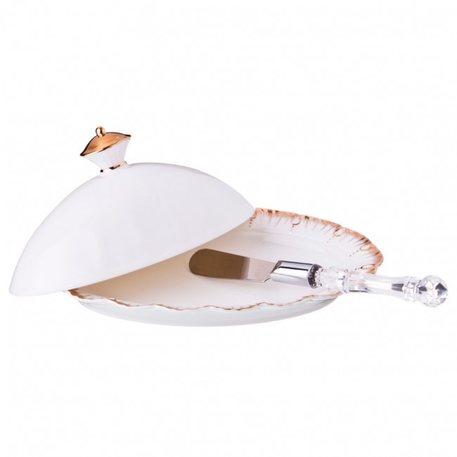 Масленка "герцогиня" 19*13см + нож для масла (кор=32шт.) Lefard (590-231)