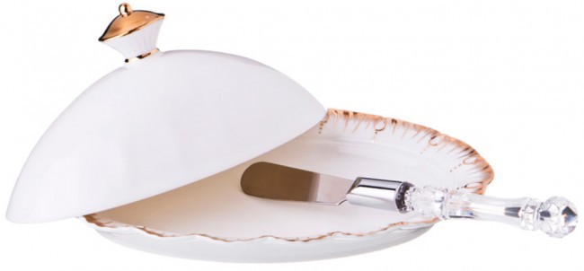 Масленка "герцогиня" 19*13см + нож для масла (кор=32шт.) Lefard (590-231)