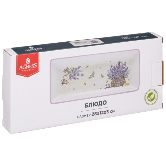 Блюдо "прованс лаванда" 28*12 см. высота=3 см. Agness (358-2000) Блюдо "прованс лаванда" 28*12 см. высота=3 см. Agness (358-2000)