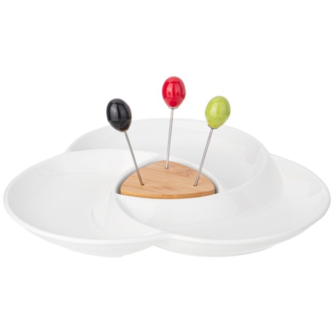 Менажница lefard "native" 4 секции 31*3 см, 3 вилочки Lefard (474-213)