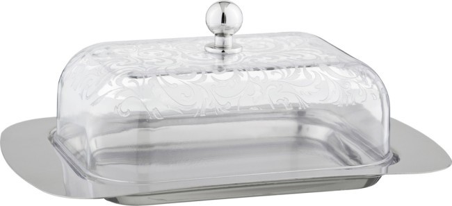 Масленка agness с пластиковой крышкой 19*12*7 см Agness (912-010)