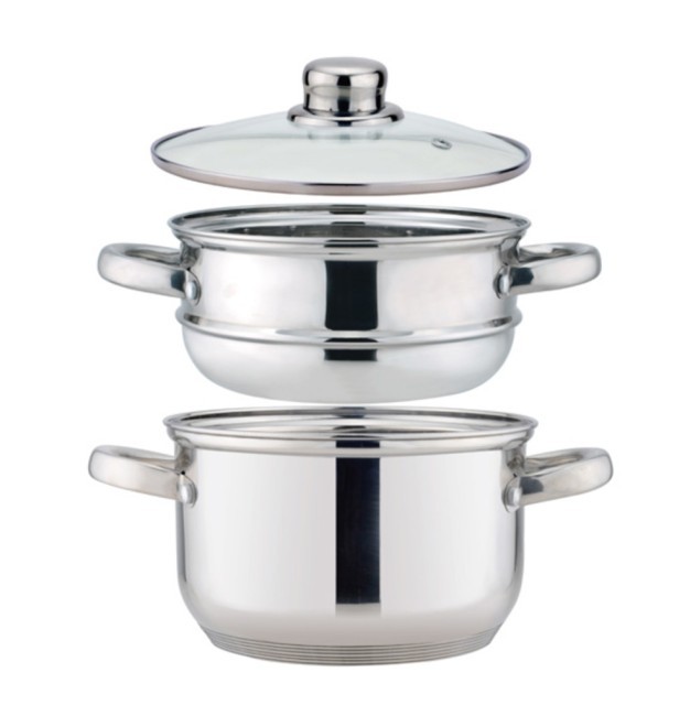 Кастрюля-пароварка agness 2-х ярусная, 3 предмета, серия "classic" диаметр=18см, 2,5л Agness (933-500)