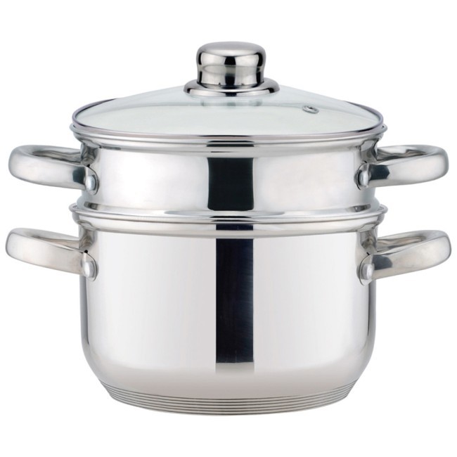 Кастрюля-пароварка agness 2-х ярусная, 3 предмета, серия "classic" диаметр=18см, 2,5л Agness (933-500)