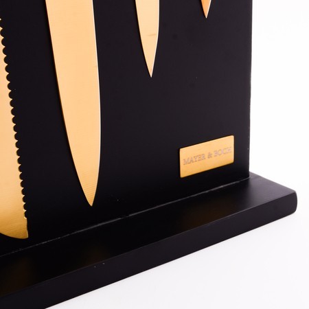 Набор кухонных ножей нерж/ст + подставка дерево 6пр Mayer&Boch (40609)