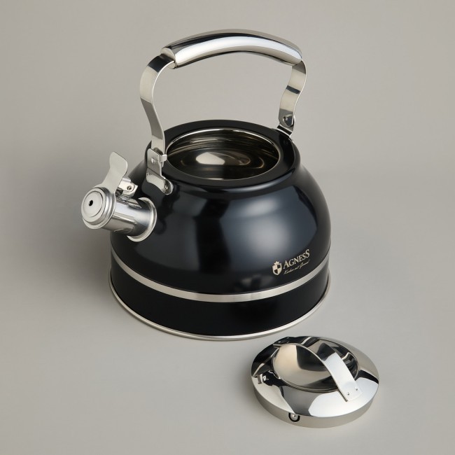 Чайник agness со свистком 2,7л, термоаккумулирующее дно, 304 сталь,  индукция Agness (914-303)