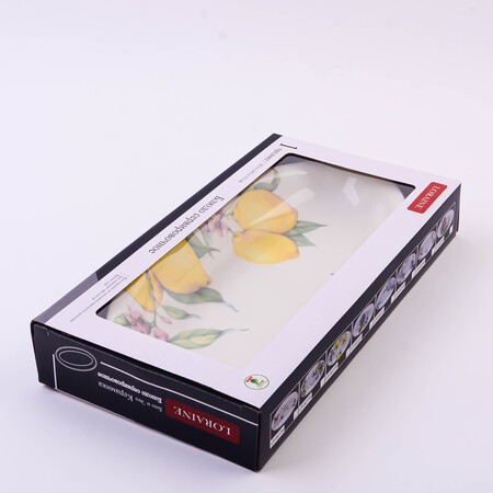 Блюдо сервировочное овальное Лимонный праздник доломит LR (60178)