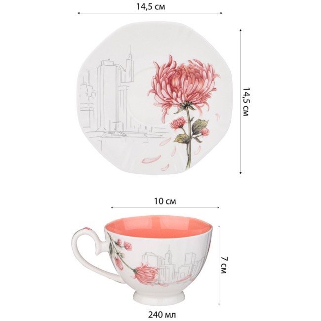 Чайный набор lefard "blossom" на 6 пер. 12 пр. 240 мл Lefard (165-534)