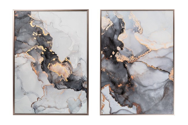 Постеры "Мрамор. Диптих-1" (2шт)*70*100см,багет кэнвес, с поталью (TT-00008738)