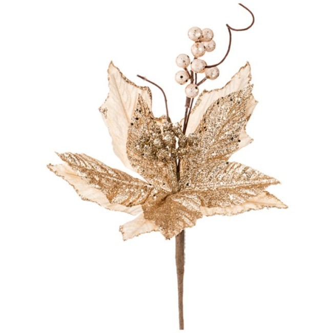Цветок искусственный "пуансетия" длина=38 cm на клипсе Lefard (241-1831)