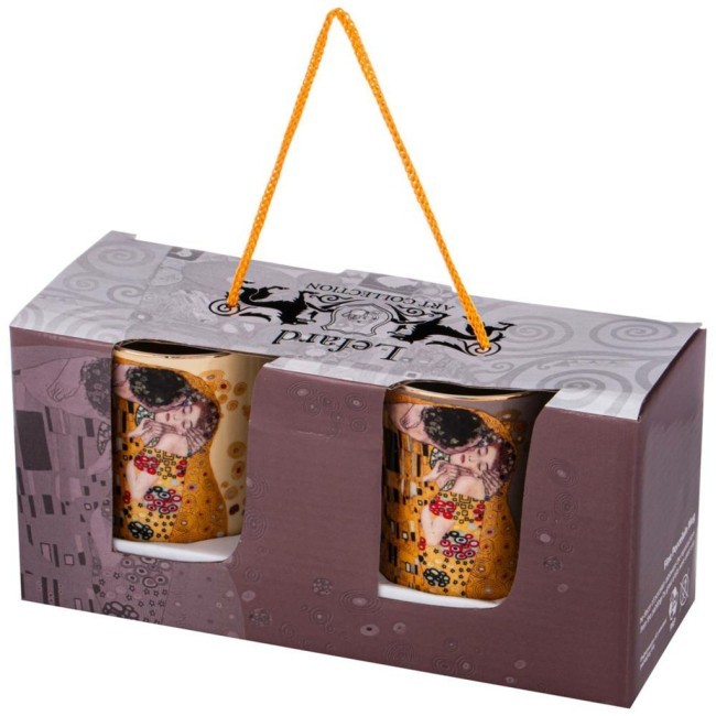 Набор кружек lefard "поцелуй" (г. климт) 2 шт. 300 мл, кремовая, серая Lefard (104-669)