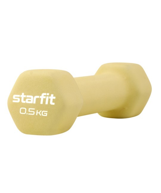 Гантель неопреновая STARFIT DB-201 0,5 кг, желтый пастельный (2103505)