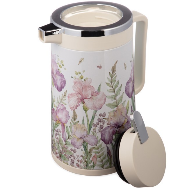 Термос со стеклянной колбой, 950 мл, крышка с клапаном, серия "irises" Agness (734-208)