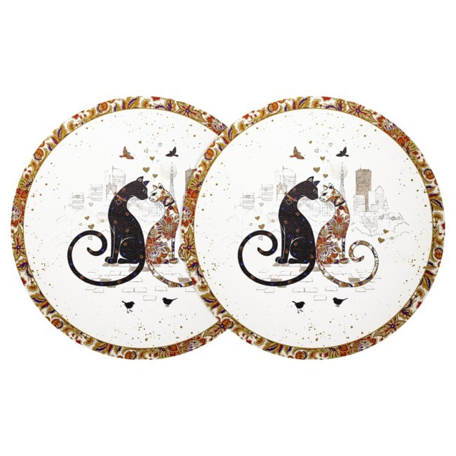 Набор подстановочных салфеток "парижские коты" из 2 шт., диаметр=38 см Lefard (771-146)