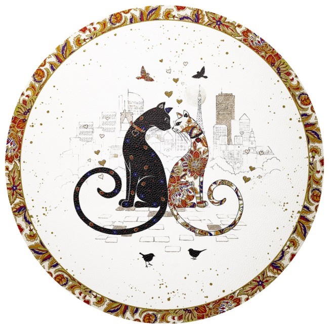 Набор подстановочных салфеток "парижские коты" из 2 шт., диаметр=38 см Lefard (771-146)