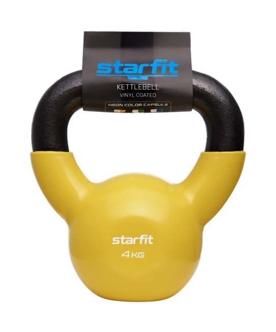 Гиря виниловая STARFIT DB-401, 4 кг, желтый (2103598) Гиря виниловая STARFIT DB-401, 4 кг, желтый (2103598)