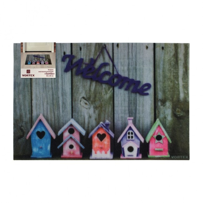 Коврик влаговпитывающий Vortex Samba Welcome Скворечники 40х60 см 24212 (81420) Коврик влаговпитывающий Vortex Samba Welcome Скворечники 40х60 см 24212 (81420)