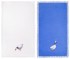 Комплект полотенец из 2-х шт 50х30 в корзине "гуси",х/б 100%,вышивка/махра, белый+синий SANTALINO (850-840-1)