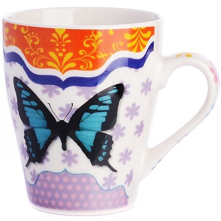 Кружка 340мл БАБОЧКА (мин. 4шт)LR (24454) Кружка 340мл БАБОЧКА (мин. 4шт)LR (24454)