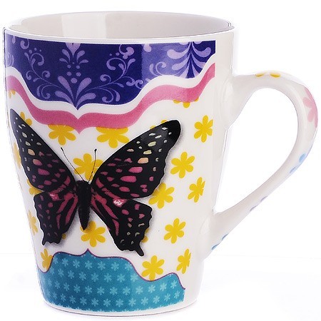 Кружка 340мл БАБОЧКА (мин. 4шт)LR (24454) Кружка 340мл БАБОЧКА (мин. 4шт)LR (24454)