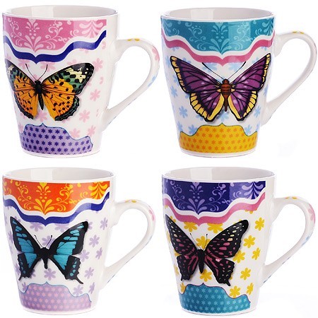Кружка 340мл БАБОЧКА (мин. 4шт)LR (24454) Кружка 340мл БАБОЧКА (мин. 4шт)LR (24454)
