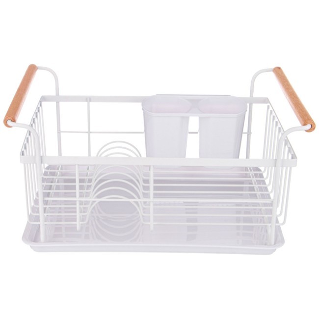 Сушилка для посуды с деревянными ручками белая 36*26*16,5 см (кор-6шт) Agness (917-100) Сушилка для посуды с деревянными ручками белая 36*26*16,5 см (кор-6шт) Agness (917-100)