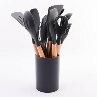 Набор кухонных принадлежностей на подставке 12пр силикон/пластик (24-01-TM)