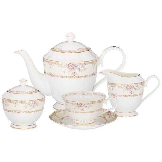 Чайный сервис lefard "цветочная аллея" на 6 пер. 15 пр. 900/300/250/250мл Lefard (264-1057)
