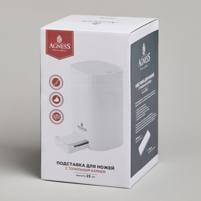 Подставка для ножей agness с точильным камнем 13,6*14,6*23 см Agness (907-320) Подставка для ножей agness с точильным камнем 13,6*14,6*23 см Agness (907-320)