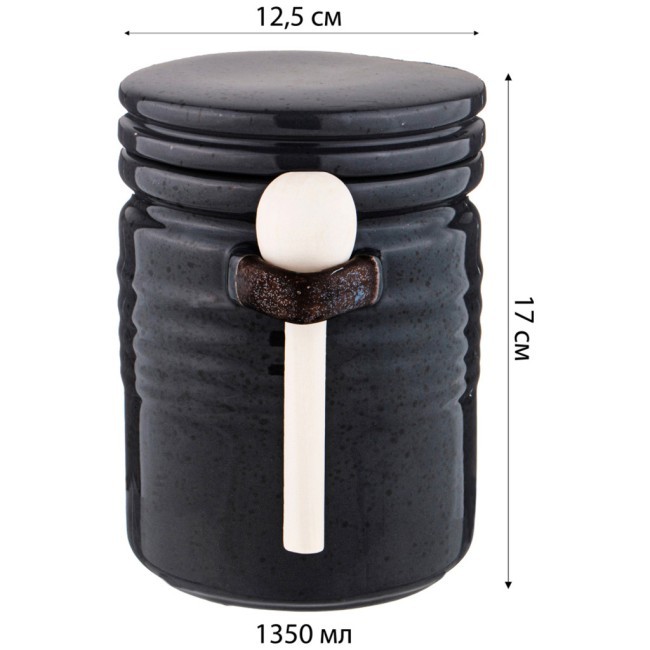 Банка для сыпучих продуктов коллекция "riviera"  1350 мл 13*17,5 см Lefard (155-671)