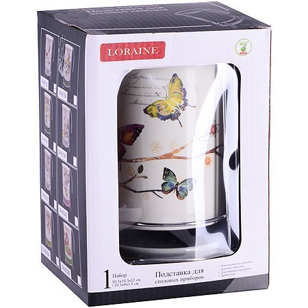 Подставка для столовых приборов Бабочки в саду дол/жел LR (60132) Подставка для столовых приборов Бабочки в саду дол/жел LR (60132)