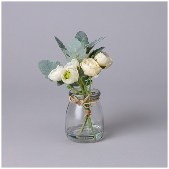 Букет искусственных цветов в круглой вазе высота= 16см Lefard (287-556)