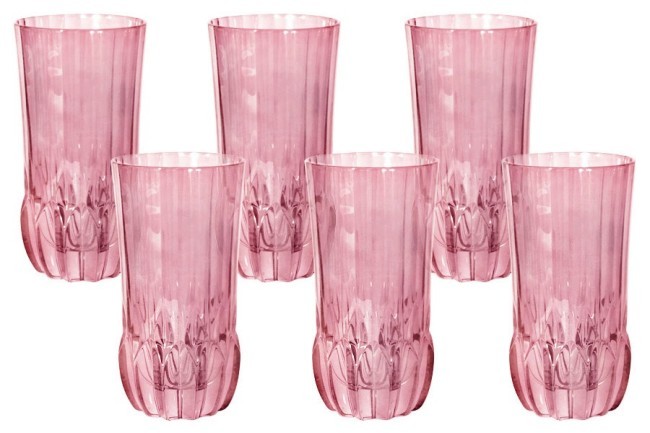 Набор: 6 стаканов для воды Адажио - розовая - SM2210L-P Same