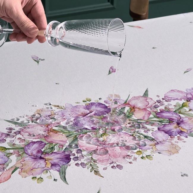 Скатерть овальная "ирисы" ,160х220см,100% хлопок,твил c пропиткой белый Lefard (850-743-41) Скатерть овальная "ирисы" ,160х220см,100% хлопок,твил c пропиткой белый Lefard (850-743-41)