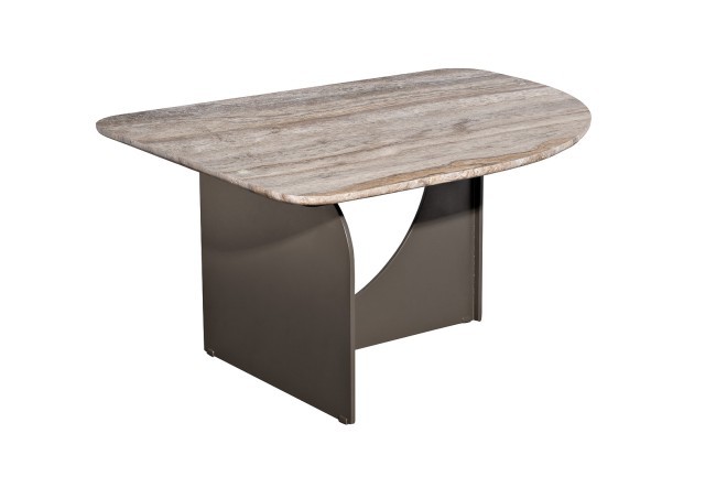 Стол журнальный Арка (Arco) травертин 85*68*40см (TT-00016015)