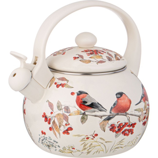 Чайник agness эмалированный со свистком серия "снегири", 2,2л, индукционное дно Agness (934-735)