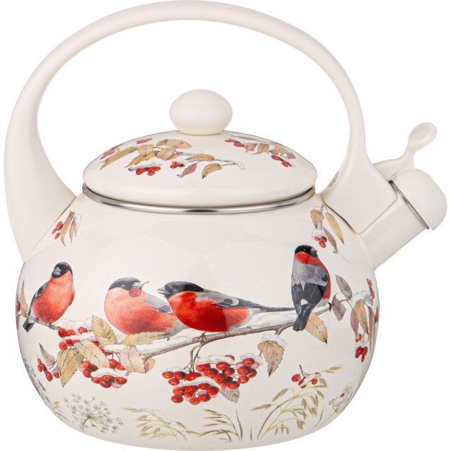 Чайник agness эмалированный со свистком серия "снегири", 2,2л, индукционное дно Agness (934-735)