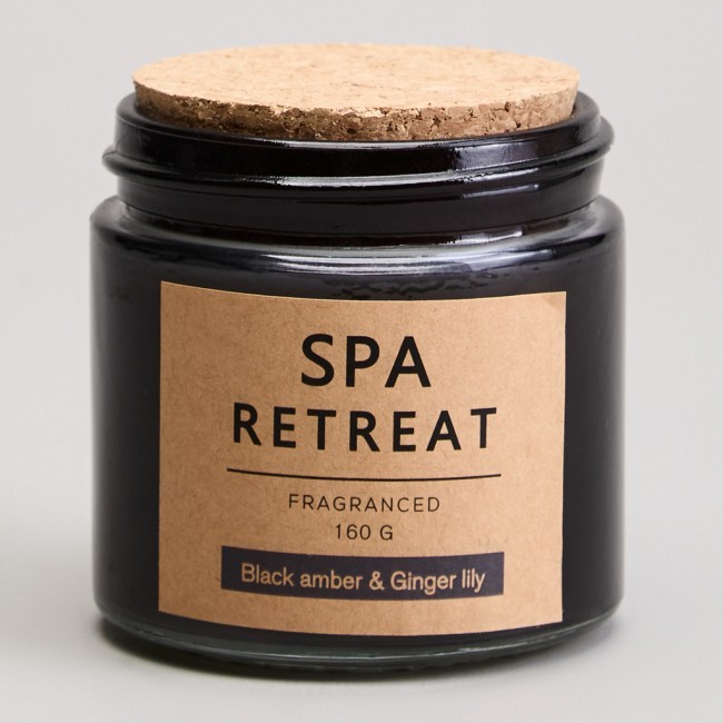 Свеча ароматизированная в стакане "spa retreat" black amber&cinger lily 7,3*7,4 см мал.= 12шт. Lefard (605-108)