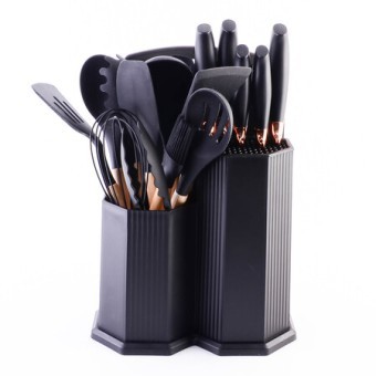 Набор кухонных принадлежностей на подставке силикон/пластик (24-02-TM)