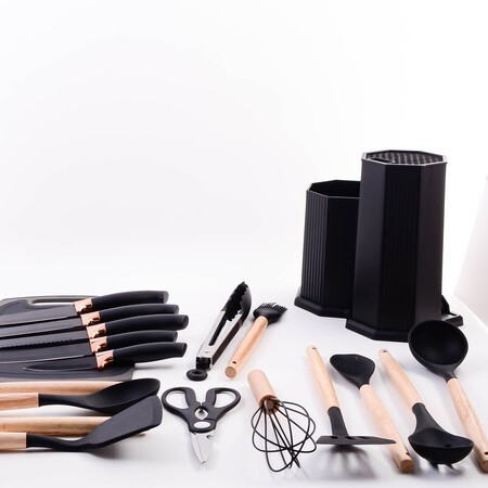 Набор кухонных принадлежностей на подставке силикон/пластик (24-02-TM)