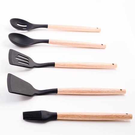 Набор кухонных принадлежностей на подставке силикон/пластик (24-02-TM)