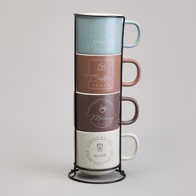 Набор кружек lefard 4шт на метал.подставке 360мл Lefard (756-473) Набор кружек lefard 4шт на метал.подставке 360мл Lefard (756-473)