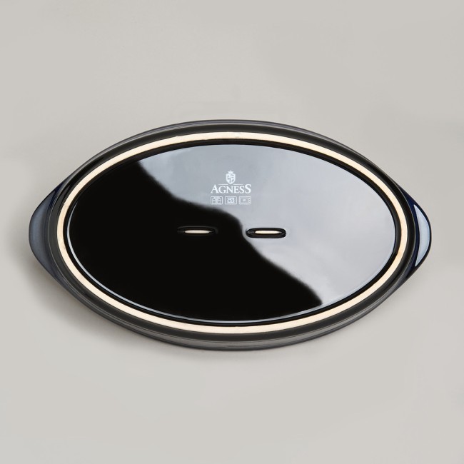 Форма для запекания овальная reactive blue 37*22*7 см 2500 мл Agness (780-129)