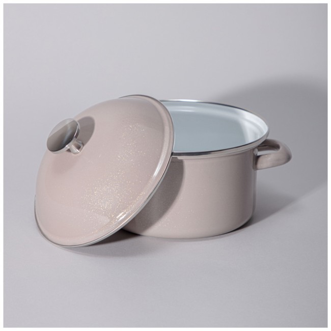 Кастрюля agness эмалированная с эмал.крышкой серия "charm" 1.8 л, 18*9,5 см Agness (934-604)